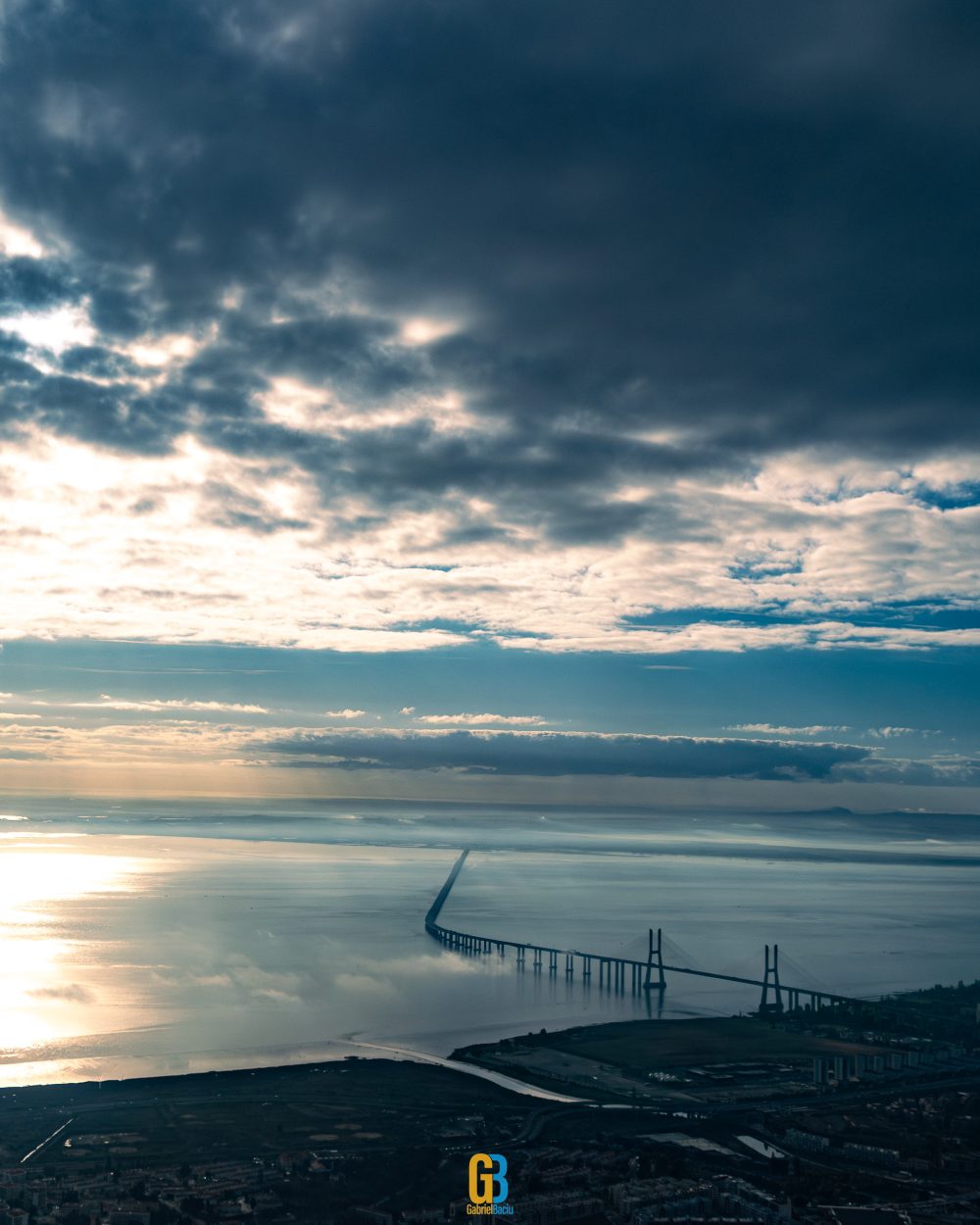 Lisbon, Portugal, airplane mode, sunset