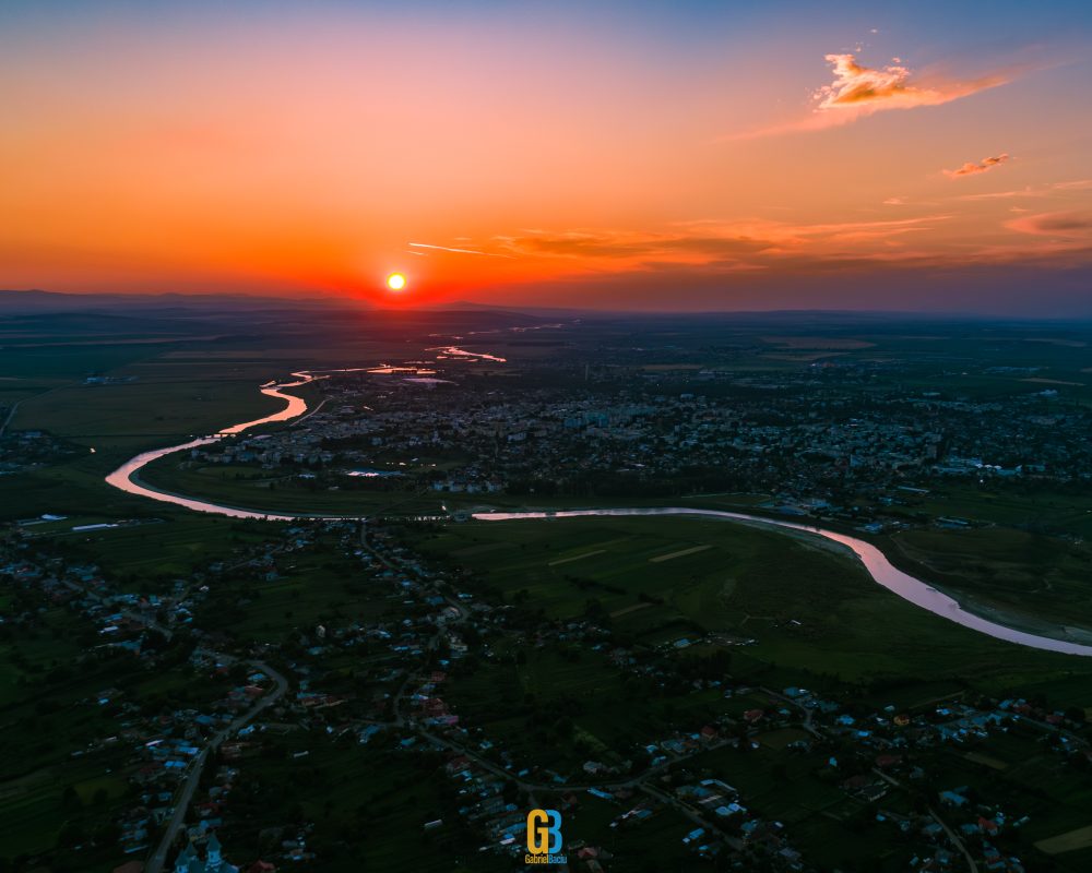 Roman, Romania, sunset