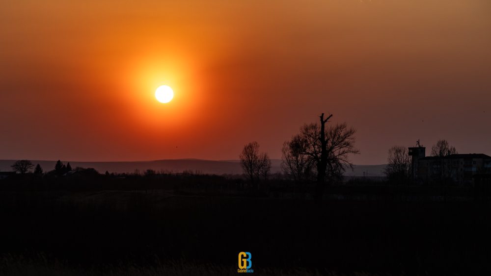 Roman, Romania, sunset
